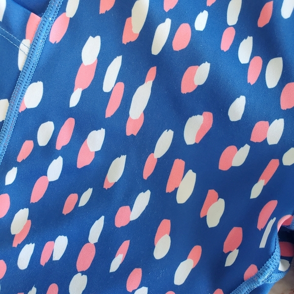 ZYIA Blue and Pink Polka Dot Crop Athletic Leggings in Size 6-8 - Picture 9 of 10